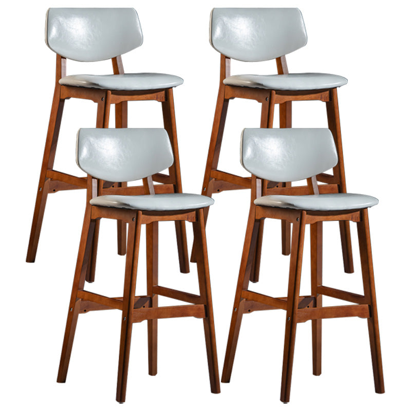 Scandinavia Style Bar-stool Wooden Legs Square Seat for Kitchen Bar White Brown Set of 4 Clearhalo 'Bar Furniture' 'Bar Stools' 'bar_stools' 'furniture_bar_stools' 'Kitchen & Dining Furniture' 'kitchen&dining_furn' 'kitchen' 'kitchen_furn' Furniture' 4576133
