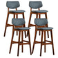 Scandinavia Style Bar-stool Wooden Legs Square Seat for Kitchen Bar Smoke Gray Brown Set of 4 Clearhalo 'Bar Furniture' 'Bar Stools' 'bar_stools' 'furniture_bar_stools' 'Kitchen & Dining Furniture' 'kitchen&dining_furn' 'kitchen' 'kitchen_furn' Furniture' 4576134
