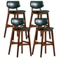 Scandinavia Style Bar-stool Wooden Legs Square Seat for Kitchen Bar Blackish Green Brown Set of 4 Clearhalo 'Bar Furniture' 'Bar Stools' 'bar_stools' 'furniture_bar_stools' 'Kitchen & Dining Furniture' 'kitchen&dining_furn' 'kitchen' 'kitchen_furn' Furniture' 4576136