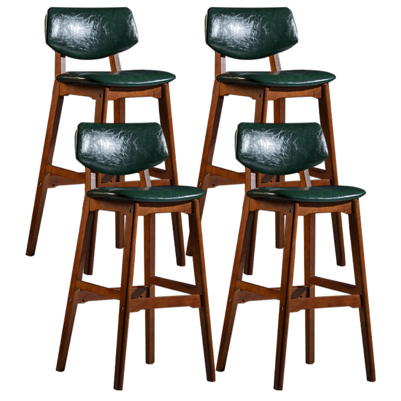 Scandinavia Style Bar-stool Wooden Legs Square Seat for Kitchen Bar Blackish Green Brown Set of 4 Clearhalo 'Bar Furniture' 'Bar Stools' 'bar_stools' 'furniture_bar_stools' 'Kitchen & Dining Furniture' 'kitchen&dining_furn' 'kitchen' 'kitchen_furn' Furniture' 4576136