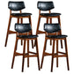 Scandinavia Style Bar-stool Wooden Legs Square Seat for Kitchen Bar Black Brown Set of 4 Clearhalo 'Bar Furniture' 'Bar Stools' 'bar_stools' 'furniture_bar_stools' 'Kitchen & Dining Furniture' 'kitchen&dining_furn' 'kitchen' 'kitchen_furn' Furniture' 4576137