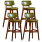 Scandinavia Style Bar-stool Wooden Legs Square Seat for Kitchen Bar Olive Green Brown Set of 4 Clearhalo 'Bar Furniture' 'Bar Stools' 'bar_stools' 'furniture_bar_stools' 'Kitchen & Dining Furniture' 'kitchen&dining_furn' 'kitchen' 'kitchen_furn' Furniture' 4576138
