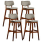 Scandinavia Style Bar-stool Wooden Legs Square Seat for Kitchen Bar Khaki Brown Set of 4 Clearhalo 'Bar Furniture' 'Bar Stools' 'bar_stools' 'furniture_bar_stools' 'Kitchen & Dining Furniture' 'kitchen&dining_furn' 'kitchen' 'kitchen_furn' Furniture' 4576139