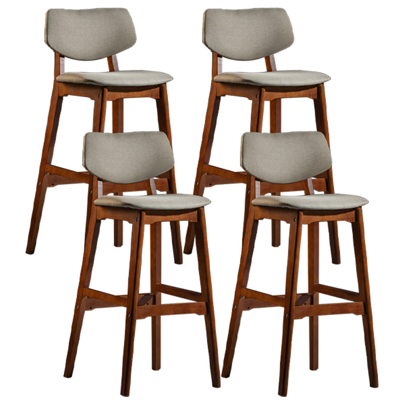 Scandinavia Style Bar-stool Wooden Legs Square Seat for Kitchen Bar Khaki Brown Set of 4 Clearhalo 'Bar Furniture' 'Bar Stools' 'bar_stools' 'furniture_bar_stools' 'Kitchen & Dining Furniture' 'kitchen&dining_furn' 'kitchen' 'kitchen_furn' Furniture' 4576139