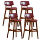 Scandinavia Style Bar-stool Wooden Legs Square Seat for Kitchen Bar Burgundy Brown Set of 4 Clearhalo 'Bar Furniture' 'Bar Stools' 'bar_stools' 'furniture_bar_stools' 'Kitchen & Dining Furniture' 'kitchen&dining_furn' 'kitchen' 'kitchen_furn' Furniture' 4576140