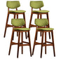 Scandinavia Style Bar-stool Wooden Legs Square Seat for Kitchen Bar Green Brown Set of 4 Clearhalo 'Bar Furniture' 'Bar Stools' 'bar_stools' 'furniture_bar_stools' 'Kitchen & Dining Furniture' 'kitchen&dining_furn' 'kitchen' 'kitchen_furn' Furniture' 4576141