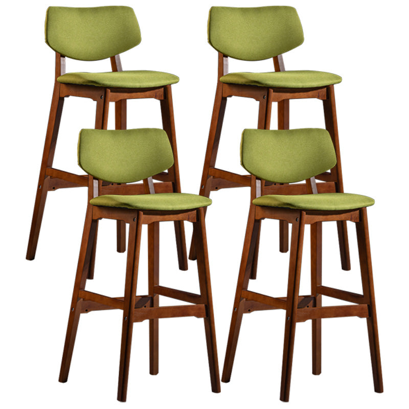 Scandinavia Style Bar-stool Wooden Legs Square Seat for Kitchen Bar Green Brown Set of 4 Clearhalo 'Bar Furniture' 'Bar Stools' 'bar_stools' 'furniture_bar_stools' 'Kitchen & Dining Furniture' 'kitchen&dining_furn' 'kitchen' 'kitchen_furn' Furniture' 4576141