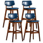 Scandinavia Style Bar-stool Wooden Legs Square Seat for Kitchen Bar Royal Blue Brown Set of 4 Clearhalo 'Bar Furniture' 'Bar Stools' 'bar_stools' 'furniture_bar_stools' 'Kitchen & Dining Furniture' 'kitchen&dining_furn' 'kitchen' 'kitchen_furn' Furniture' 4576142