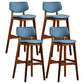 Scandinavia Style Bar-stool Wooden Legs Square Seat for Kitchen Bar Blue Brown Set of 4 Clearhalo 'Bar Furniture' 'Bar Stools' 'bar_stools' 'furniture_bar_stools' 'Kitchen & Dining Furniture' 'kitchen&dining_furn' 'kitchen' 'kitchen_furn' Furniture' 4576143