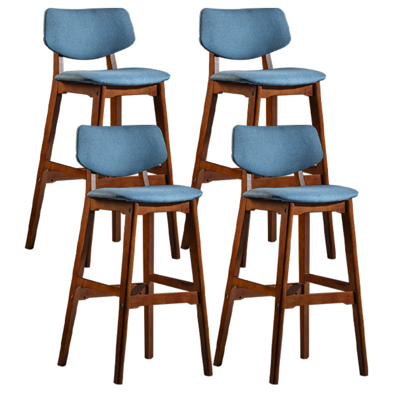 Scandinavia Style Bar-stool Wooden Legs Square Seat for Kitchen Bar Blue Brown Set of 4 Clearhalo 'Bar Furniture' 'Bar Stools' 'bar_stools' 'furniture_bar_stools' 'Kitchen & Dining Furniture' 'kitchen&dining_furn' 'kitchen' 'kitchen_furn' Furniture' 4576143