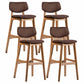 Scandinavia Style Bar-stool Wooden Legs Square Seat for Kitchen Bar Brown Natural Set of 4 Clearhalo 'Bar Furniture' 'Bar Stools' 'bar_stools' 'furniture_bar_stools' 'Kitchen & Dining Furniture' 'kitchen&dining_furn' 'kitchen' 'kitchen_furn' Furniture' 4576146