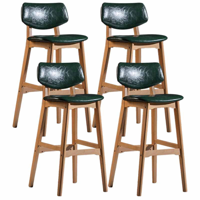 Scandinavia Style Bar-stool Wooden Legs Square Seat for Kitchen Bar Blackish Green Natural Set of 4 Clearhalo 'Bar Furniture' 'Bar Stools' 'bar_stools' 'furniture_bar_stools' 'Kitchen & Dining Furniture' 'kitchen&dining_furn' 'kitchen' 'kitchen_furn' Furniture' 4576147