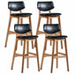 Scandinavia Style Bar-stool Wooden Legs Square Seat for Kitchen Bar Black Natural Set of 4 Clearhalo 'Bar Furniture' 'Bar Stools' 'bar_stools' 'furniture_bar_stools' 'Kitchen & Dining Furniture' 'kitchen&dining_furn' 'kitchen' 'kitchen_furn' Furniture' 4576148