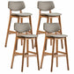 Scandinavia Style Bar-stool Wooden Legs Square Seat for Kitchen Bar Khaki Natural Set of 4 Clearhalo 'Bar Furniture' 'Bar Stools' 'bar_stools' 'furniture_bar_stools' 'Kitchen & Dining Furniture' 'kitchen&dining_furn' 'kitchen' 'kitchen_furn' Furniture' 4576150
