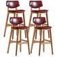 Scandinavia Style Bar-stool Wooden Legs Square Seat for Kitchen Bar Burgundy Natural Set of 4 Clearhalo 'Bar Furniture' 'Bar Stools' 'bar_stools' 'furniture_bar_stools' 'Kitchen & Dining Furniture' 'kitchen&dining_furn' 'kitchen' 'kitchen_furn' Furniture' 4576151