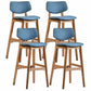 Scandinavia Style Bar-stool Wooden Legs Square Seat for Kitchen Bar Blue Natural Set of 4 Clearhalo 'Bar Furniture' 'Bar Stools' 'bar_stools' 'furniture_bar_stools' 'Kitchen & Dining Furniture' 'kitchen&dining_furn' 'kitchen' 'kitchen_furn' Furniture' 4576154