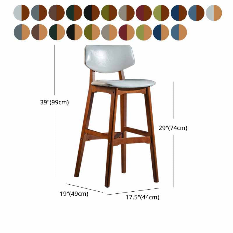 Scandinavia Style Bar-stool Wooden Legs Square Seat for Kitchen Bar Clearhalo 'Bar Furniture' 'Bar Stools' 'bar_stools' 'furniture_bar_stools' 'Kitchen & Dining Furniture' 'kitchen&dining_furn' 'kitchen' 'kitchen_furn' Furniture' 4576155