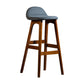Scandinavia Style Bar-stool Linen Blend Seat Wooden Legs for Kitchen Bar Grey 1 Piece Clearhalo 'Bar Furniture' 'Bar Stools' 'bar_stools' 'furn' 'furn_bar_stools' 'furniture_bar_stools' 'Kitchen & Dining Furniture' 'kitchen&dining_furn' 'kitchen' 'kitchen_furn' Furniture' 4576158