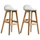 Scandinavia Style Bar-stool Linen Blend Seat Wooden Legs for Kitchen Bar White 2 Piece Set Clearhalo 'Bar Furniture' 'Bar Stools' 'bar_stools' 'furn' 'furn_bar_stools' 'furniture_bar_stools' 'Kitchen & Dining Furniture' 'kitchen&dining_furn' 'kitchen' 'kitchen_furn' Furniture' 4576160