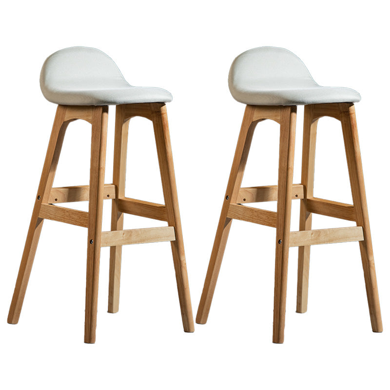 Scandinavia Style Bar-stool Linen Blend Seat Wooden Legs for Kitchen Bar White 2 Piece Set Clearhalo 'Bar Furniture' 'Bar Stools' 'bar_stools' 'furn' 'furn_bar_stools' 'furniture_bar_stools' 'Kitchen & Dining Furniture' 'kitchen&dining_furn' 'kitchen' 'kitchen_furn' Furniture' 4576160