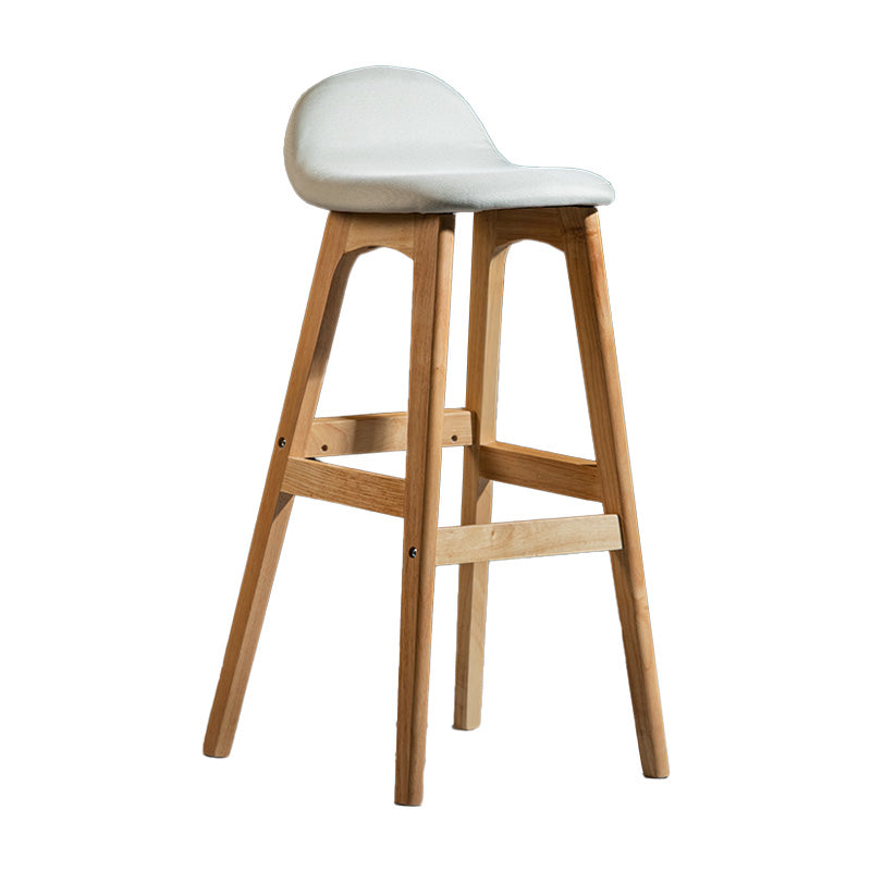 Scandinavia Style Bar-stool Linen Blend Seat Wooden Legs for Kitchen Bar White 1 Piece Clearhalo 'Bar Furniture' 'Bar Stools' 'bar_stools' 'furn' 'furn_bar_stools' 'furniture_bar_stools' 'Kitchen & Dining Furniture' 'kitchen&dining_furn' 'kitchen' 'kitchen_furn' Furniture' 4576164