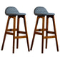 Scandinavia Style Bar-stool Linen Blend Seat Wooden Legs for Kitchen Bar Grey 2 Piece Set Clearhalo 'Bar Furniture' 'Bar Stools' 'bar_stools' 'furn' 'furn_bar_stools' 'furniture_bar_stools' 'Kitchen & Dining Furniture' 'kitchen&dining_furn' 'kitchen' 'kitchen_furn' Furniture' 4576165