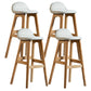 Scandinavia Style Bar-stool Linen Blend Seat Wooden Legs for Kitchen Bar White 4 Piece Set Clearhalo 'Bar Furniture' 'Bar Stools' 'bar_stools' 'furn' 'furn_bar_stools' 'furniture_bar_stools' 'Kitchen & Dining Furniture' 'kitchen&dining_furn' 'kitchen' 'kitchen_furn' Furniture' 4576166
