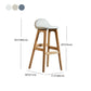 Scandinavia Style Bar-stool Linen Blend Seat Wooden Legs for Kitchen Bar Clearhalo 'Bar Furniture' 'Bar Stools' 'bar_stools' 'furn' 'furn_bar_stools' 'furniture_bar_stools' 'Kitchen & Dining Furniture' 'kitchen&dining_furn' 'kitchen' 'kitchen_furn' Furniture' 4576172