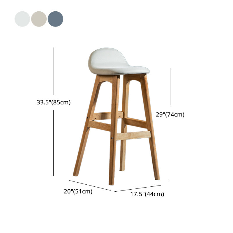 Scandinavia Style Bar-stool Linen Blend Seat Wooden Legs for Kitchen Bar Clearhalo 'Bar Furniture' 'Bar Stools' 'bar_stools' 'furn' 'furn_bar_stools' 'furniture_bar_stools' 'Kitchen & Dining Furniture' 'kitchen&dining_furn' 'kitchen' 'kitchen_furn' Furniture' 4576172