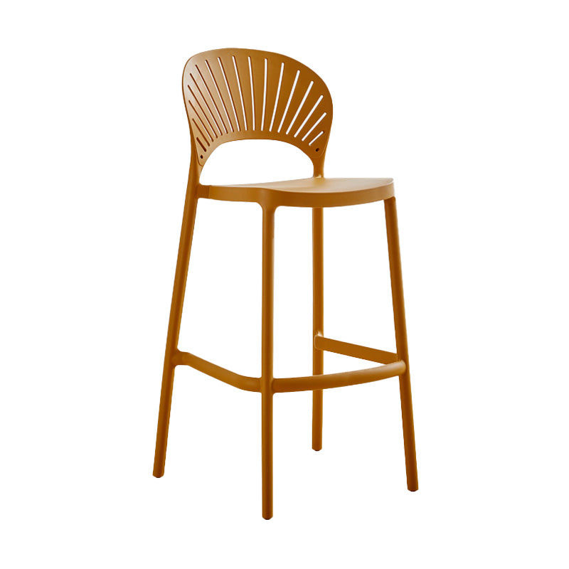 Modern Style Plastic Bar Stool with Footrest Low Back Outdoor Stackable Bar Stool Clearhalo 'Bar Furniture' 'Bar Stools' 'bar_stools' 'furn' 'furn_bar_stools' 'furniture_bar_stools' 'Kitchen & Dining Furniture' 'kitchen&dining_furn' 'kitchen' 'kitchen_furn' Furniture' 4576182