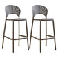 Modern Style Plastic Bar Stool with Footrest Low Back Outdoor Stackable Bar Stool Grey 2 Piece Set Clearhalo 'Bar Furniture' 'Bar Stools' 'bar_stools' 'furn' 'furn_bar_stools' 'furniture_bar_stools' 'Kitchen & Dining Furniture' 'kitchen&dining_furn' 'kitchen' 'kitchen_furn' Furniture' 4576185