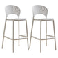 Modern Style Plastic Bar Stool with Footrest Low Back Outdoor Stackable Bar Stool White 2 Piece Set Clearhalo 'Bar Furniture' 'Bar Stools' 'bar_stools' 'furn' 'furn_bar_stools' 'furniture_bar_stools' 'Kitchen & Dining Furniture' 'kitchen&dining_furn' 'kitchen' 'kitchen_furn' Furniture' 4576188