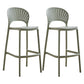 Modern Style Plastic Bar Stool with Footrest Low Back Outdoor Stackable Bar Stool Green 2 Piece Set Clearhalo 'Bar Furniture' 'Bar Stools' 'bar_stools' 'furn' 'furn_bar_stools' 'furniture_bar_stools' 'Kitchen & Dining Furniture' 'kitchen&dining_furn' 'kitchen' 'kitchen_furn' Furniture' 4576194