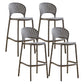 Modern Style Plastic Bar Stool with Footrest Low Back Outdoor Stackable Bar Stool Grey 4 Piece Set Clearhalo 'Bar Furniture' 'Bar Stools' 'bar_stools' 'furn' 'furn_bar_stools' 'furniture_bar_stools' 'Kitchen & Dining Furniture' 'kitchen&dining_furn' 'kitchen' 'kitchen_furn' Furniture' 4576197