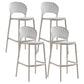 Modern Style Plastic Bar Stool with Footrest Low Back Outdoor Stackable Bar Stool White 4 Piece Set Clearhalo 'Bar Furniture' 'Bar Stools' 'bar_stools' 'furn' 'furn_bar_stools' 'furniture_bar_stools' 'Kitchen & Dining Furniture' 'kitchen&dining_furn' 'kitchen' 'kitchen_furn' Furniture' 4576198