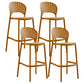 Modern Style Plastic Bar Stool with Footrest Low Back Outdoor Stackable Bar Stool Yellow 4 Piece Set Clearhalo 'Bar Furniture' 'Bar Stools' 'bar_stools' 'furn' 'furn_bar_stools' 'furniture_bar_stools' 'Kitchen & Dining Furniture' 'kitchen&dining_furn' 'kitchen' 'kitchen_furn' Furniture' 4576199