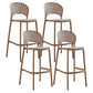 Modern Style Plastic Bar Stool with Footrest Low Back Outdoor Stackable Bar Stool Pink 4 Piece Set Clearhalo 'Bar Furniture' 'Bar Stools' 'bar_stools' 'furn' 'furn_bar_stools' 'furniture_bar_stools' 'Kitchen & Dining Furniture' 'kitchen&dining_furn' 'kitchen' 'kitchen_furn' Furniture' 4576200