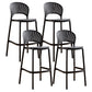 Modern Style Plastic Bar Stool with Footrest Low Back Outdoor Stackable Bar Stool Black 4 Piece Set Clearhalo 'Bar Furniture' 'Bar Stools' 'bar_stools' 'furn' 'furn_bar_stools' 'furniture_bar_stools' 'Kitchen & Dining Furniture' 'kitchen&dining_furn' 'kitchen' 'kitchen_furn' Furniture' 4576202