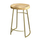 Glam Wood Counter Bar Stool Backless Saddle Seat Bar Stool with Iron Base 1 Piece Counter Stool(26"H) Clearhalo 'Bar Furniture' 'Bar Stools' 'bar_stools' 'furn' 'furn_bar_stools' 'furniture_bar_stools' 'Kitchen & Dining Furniture' 'kitchen&dining_furn' 'kitchen' 'kitchen_furn' Furniture' 4576207