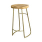 Glam Wood Counter Bar Stool Backless Saddle Seat Bar Stool with Iron Base 1 Piece Bar Stool(30"H) Clearhalo 'Bar Furniture' 'Bar Stools' 'bar_stools' 'furn' 'furn_bar_stools' 'furniture_bar_stools' 'Kitchen & Dining Furniture' 'kitchen&dining_furn' 'kitchen' 'kitchen_furn' Furniture' 4576209