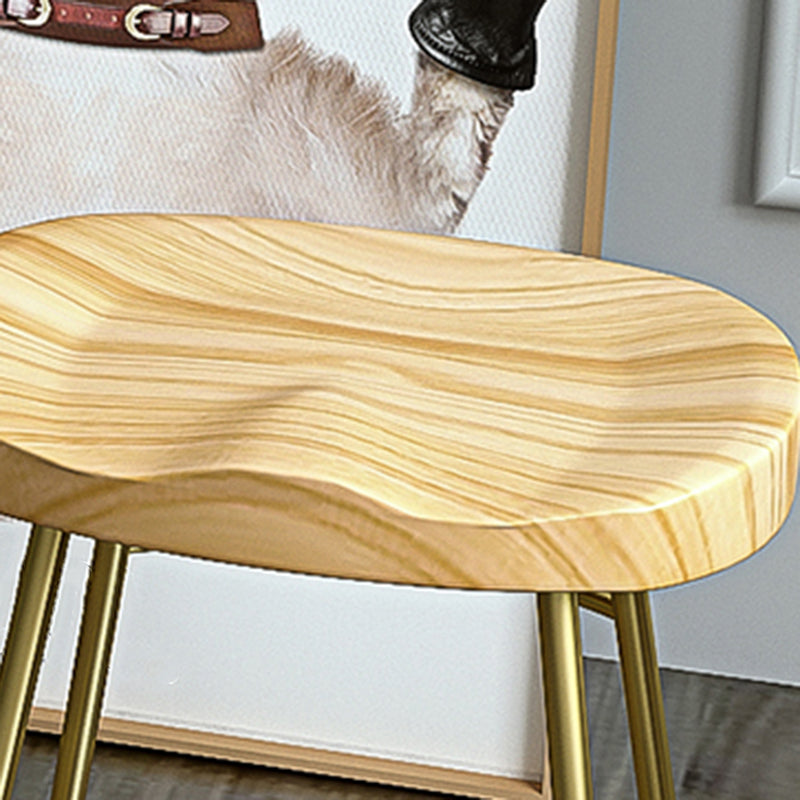 Glam Wood Counter Bar Stool Backless Saddle Seat Bar Stool with Iron Base Clearhalo 'Bar Furniture' 'Bar Stools' 'bar_stools' 'furn' 'furn_bar_stools' 'furniture_bar_stools' 'Kitchen & Dining Furniture' 'kitchen&dining_furn' 'kitchen' 'kitchen_furn' Furniture' 4576216