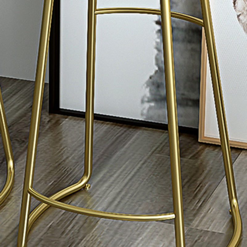 Glam Wood Counter Bar Stool Backless Saddle Seat Bar Stool with Iron Base Clearhalo 'Bar Furniture' 'Bar Stools' 'bar_stools' 'furn' 'furn_bar_stools' 'furniture_bar_stools' 'Kitchen & Dining Furniture' 'kitchen&dining_furn' 'kitchen' 'kitchen_furn' Furniture' 4576219