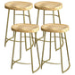 Glam Wood Counter Bar Stool Backless Saddle Seat Bar Stool with Iron Base 4 Piece Set Counter Stool(26"H) Clearhalo 'Bar Furniture' 'Bar Stools' 'bar_stools' 'furn' 'furn_bar_stools' 'furniture_bar_stools' 'Kitchen & Dining Furniture' 'kitchen&dining_furn' 'kitchen' 'kitchen_furn' Furniture' 4576220