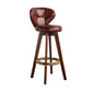 Scandinavia Style Bar-stool Wooden Legs Round Seat for Restaurant Bar Crimson Brown 1 Piece Clearhalo 'Bar Furniture' 'Bar Stools' 'bar_stools' 'furn' 'furn_bar_stools' 'furniture_bar_stools' 'Kitchen & Dining Furniture' 'kitchen&dining_furn' 'kitchen' 'kitchen_furn' Furniture' 4576228