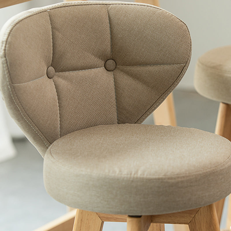 Scandinavia Style Bar-stool Wooden Legs Round Seat for Restaurant Bar Clearhalo 'Bar Furniture' 'Bar Stools' 'bar_stools' 'furn' 'furn_bar_stools' 'furniture_bar_stools' 'Kitchen & Dining Furniture' 'kitchen&dining_furn' 'kitchen' 'kitchen_furn' Furniture' 4576233