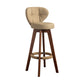 Scandinavia Style Bar-stool Wooden Legs Round Seat for Restaurant Bar Khaki Brown 1 Piece Clearhalo 'Bar Furniture' 'Bar Stools' 'bar_stools' 'furn' 'furn_bar_stools' 'furniture_bar_stools' 'Kitchen & Dining Furniture' 'kitchen&dining_furn' 'kitchen' 'kitchen_furn' Furniture' 4576235