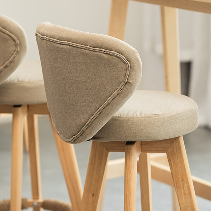 Scandinavia Style Bar-stool Wooden Legs Round Seat for Restaurant Bar Clearhalo 'Bar Furniture' 'Bar Stools' 'bar_stools' 'furn' 'furn_bar_stools' 'furniture_bar_stools' 'Kitchen & Dining Furniture' 'kitchen&dining_furn' 'kitchen' 'kitchen_furn' Furniture' 4576237