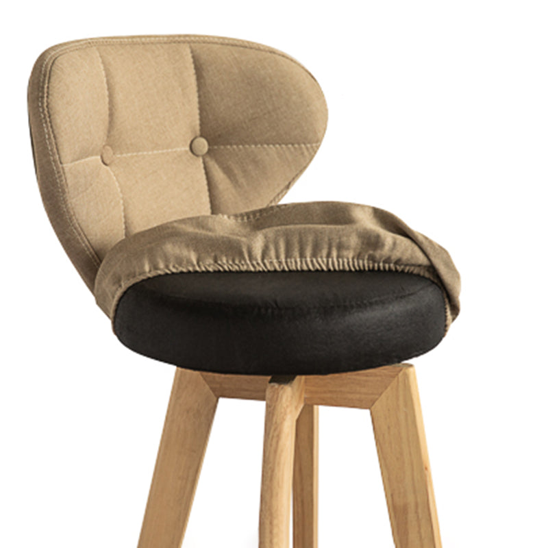 Scandinavia Style Bar-stool Wooden Legs Round Seat for Restaurant Bar Clearhalo 'Bar Furniture' 'Bar Stools' 'bar_stools' 'furn' 'furn_bar_stools' 'furniture_bar_stools' 'Kitchen & Dining Furniture' 'kitchen&dining_furn' 'kitchen' 'kitchen_furn' Furniture' 4576238