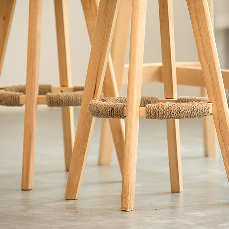 Scandinavia Style Bar-stool Wooden Legs Round Seat for Restaurant Bar Clearhalo 'Bar Furniture' 'Bar Stools' 'bar_stools' 'furn' 'furn_bar_stools' 'furniture_bar_stools' 'Kitchen & Dining Furniture' 'kitchen&dining_furn' 'kitchen' 'kitchen_furn' Furniture' 4576240