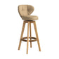 Scandinavia Style Bar-stool Wooden Legs Round Seat for Restaurant Bar Khaki Natural 1 Piece Clearhalo 'Bar Furniture' 'Bar Stools' 'bar_stools' 'furn' 'furn_bar_stools' 'furniture_bar_stools' 'Kitchen & Dining Furniture' 'kitchen&dining_furn' 'kitchen' 'kitchen_furn' Furniture' 4576249